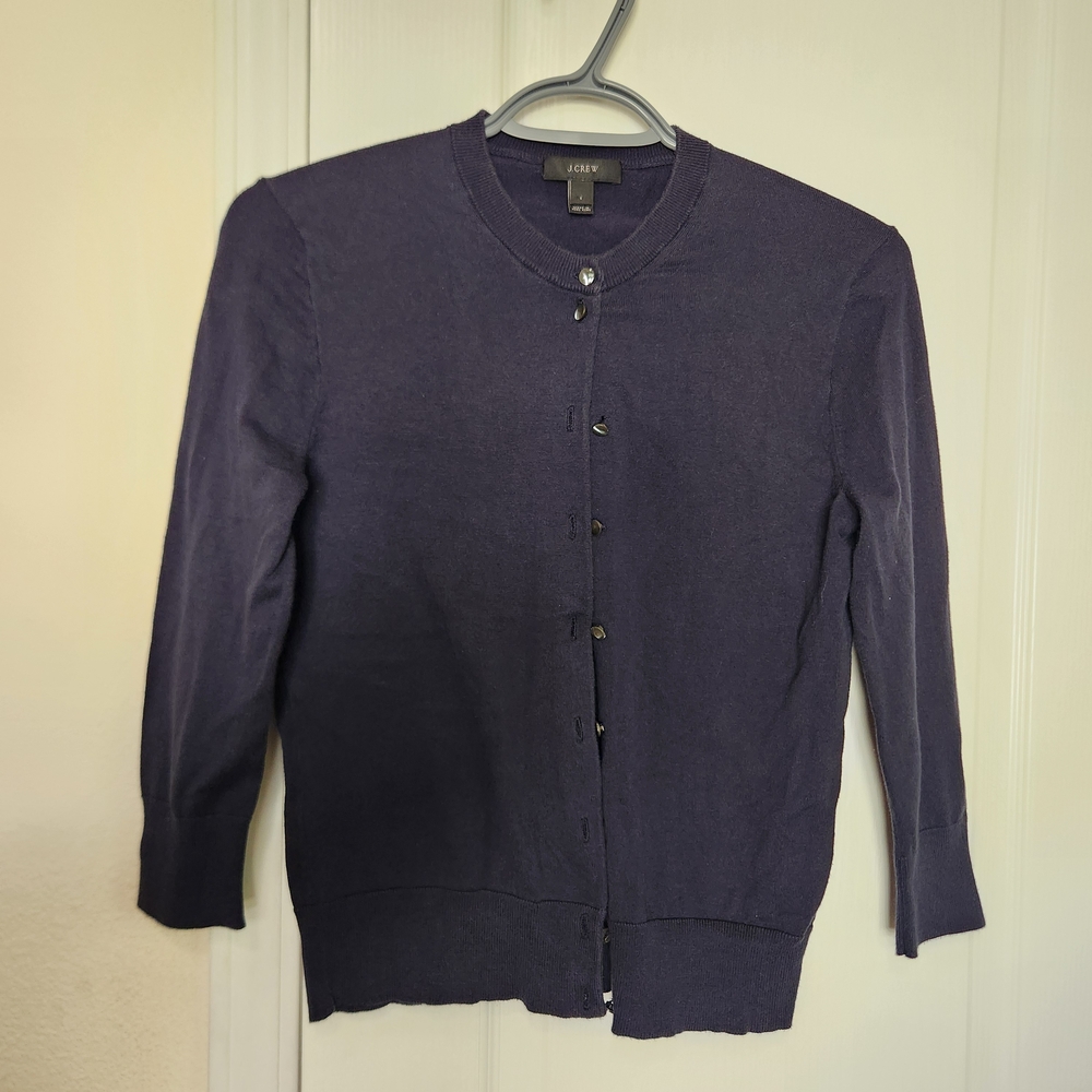 Purple Button-Up Cardigan
